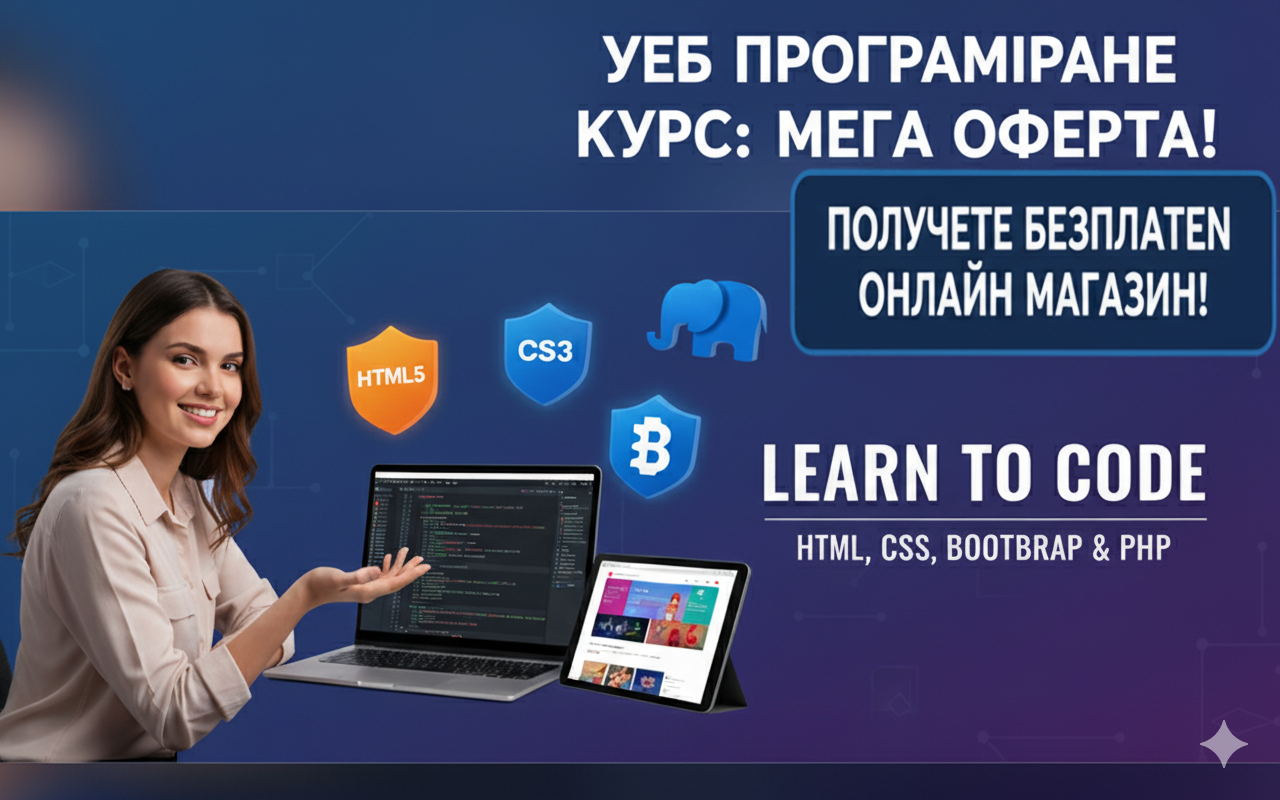 СТАНИ WEB ПРОГРАМИСТ от НУЛАТА + БЕЗПЛАТЕН ОНЛАЙН МАГАЗИН!